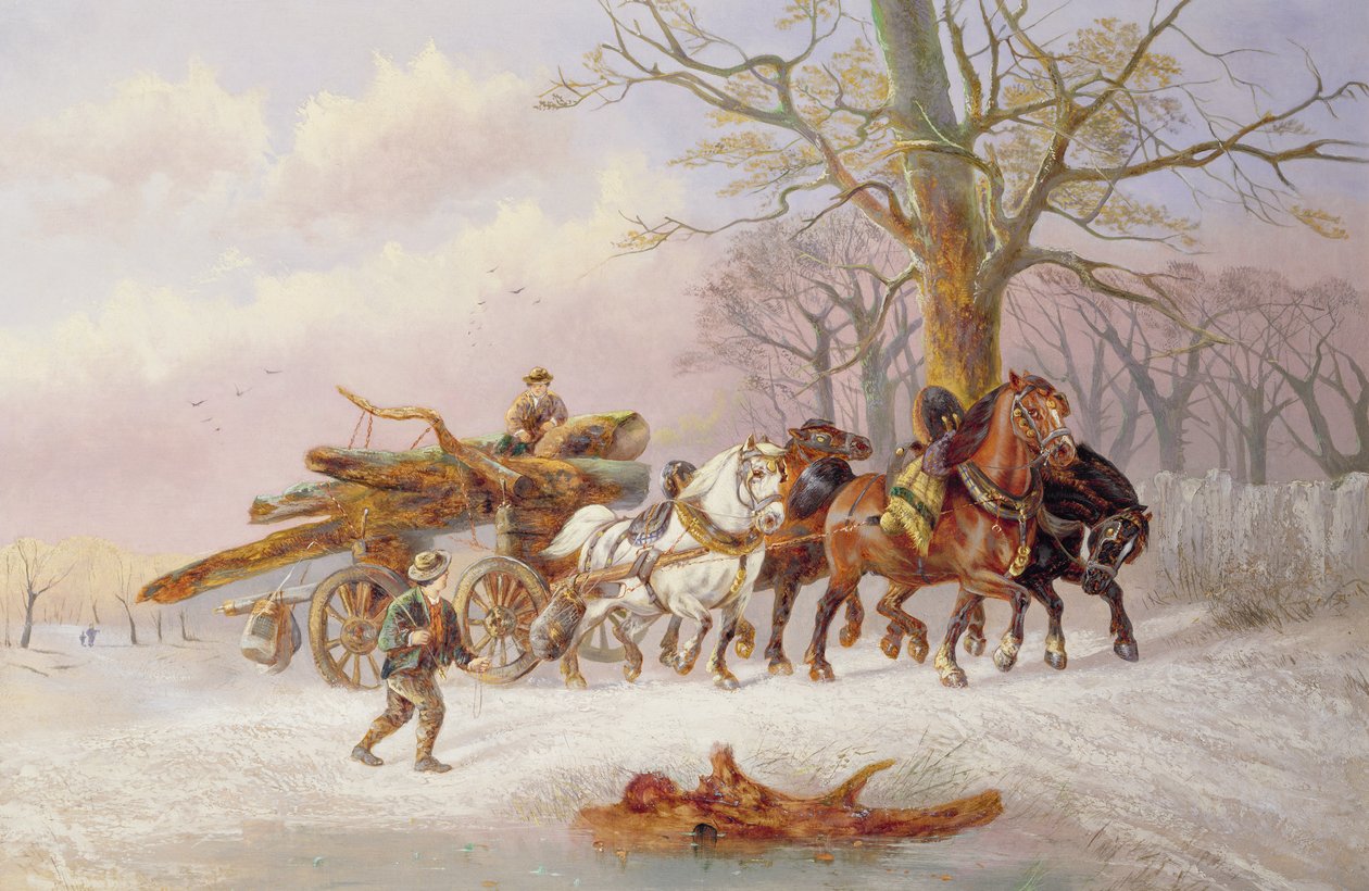 Exploitation forestière dans la neige - Alexis de Leeuw