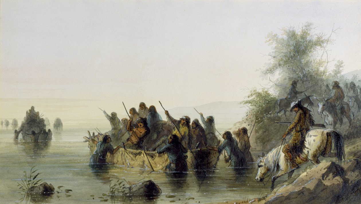 Bull Boating, 1858-60 - Alfred Jacob Miller