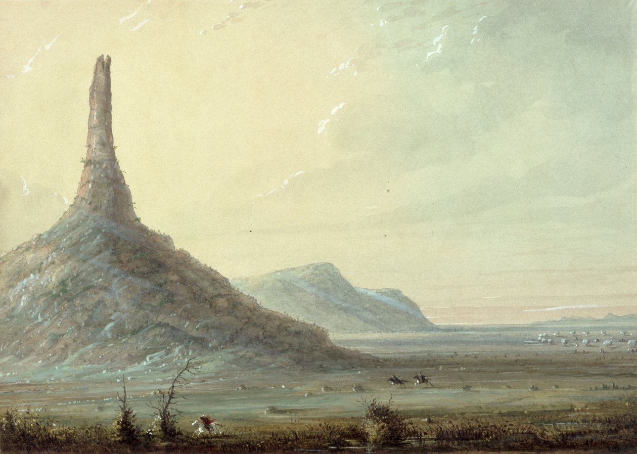 Chimney Rock, 1837 - Alfred Jacob Miller