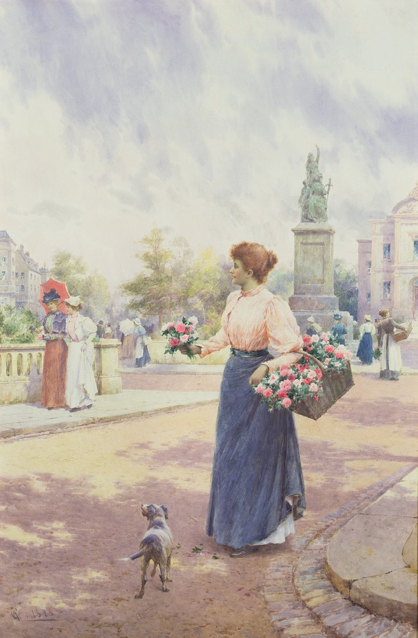 Une vendeuse de fleurs parisienne, 1898 - Alfred, Jr. Glendening