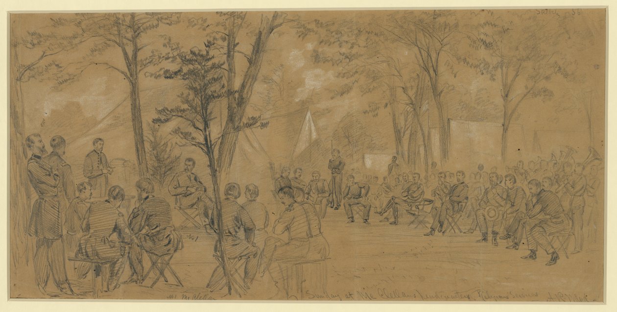 Dimanche au quartier général de McClellan - Alfred Rudolph Waud