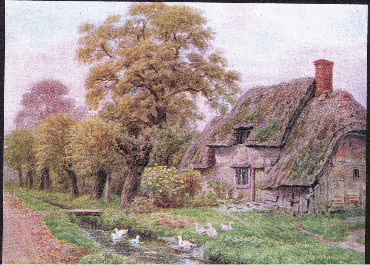 Le ruisseau, Steventon, de The Cottages and the Village Life of Rural England publié par Dent & Sons Limited, 1912 - Alfred Robert Quinton