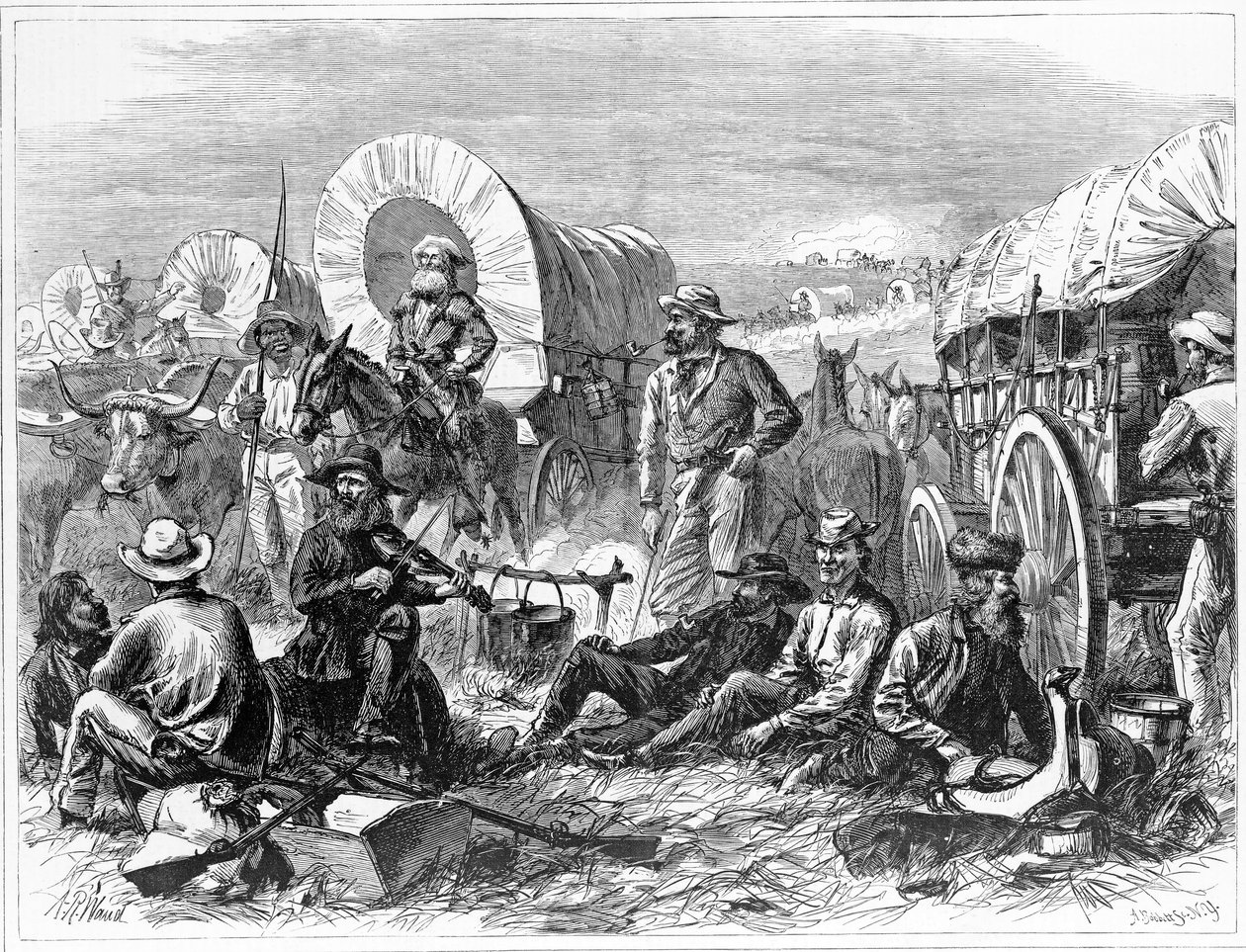 Pèlerins des plaines, pub. 1871 - Alfred Rudolph Waud