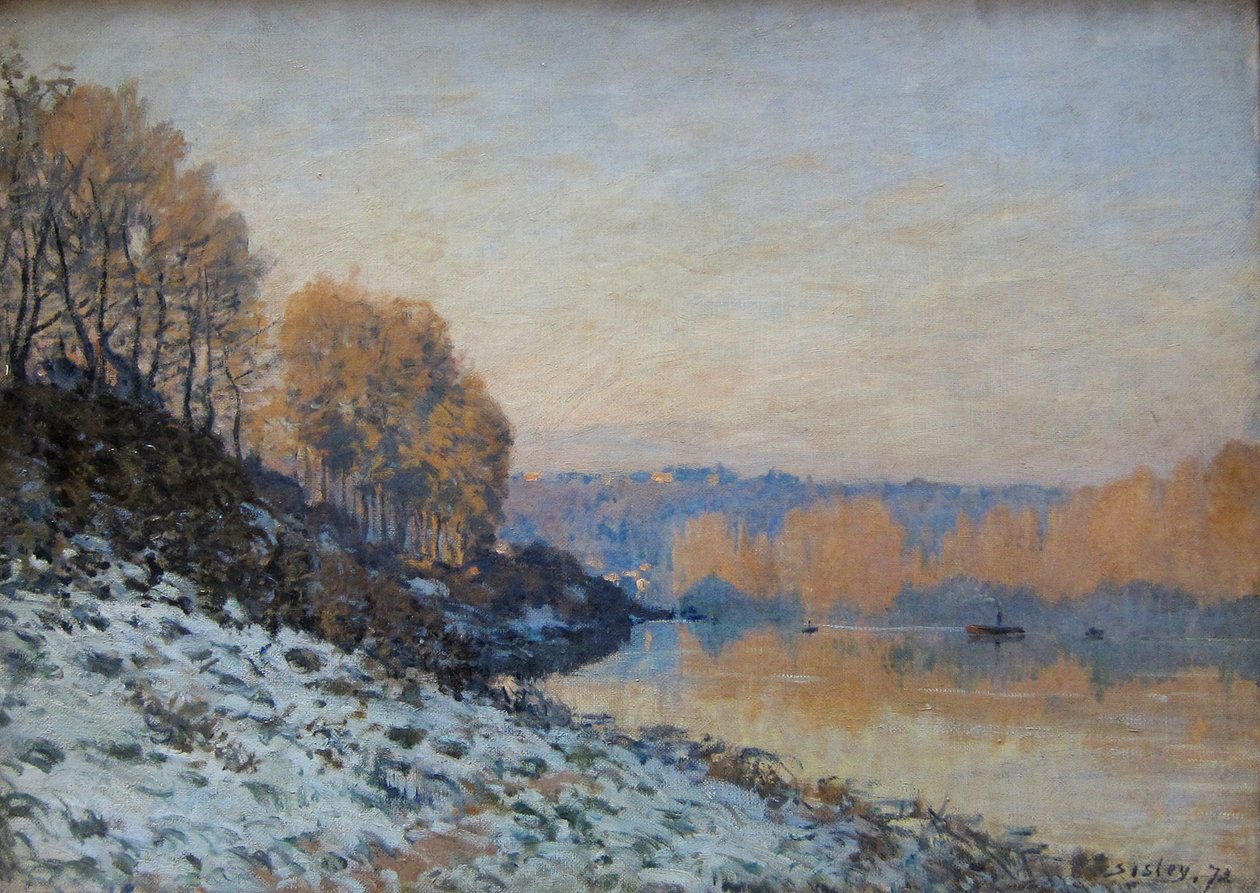 Port Marly, gelée blanche - Alfred Sisley
