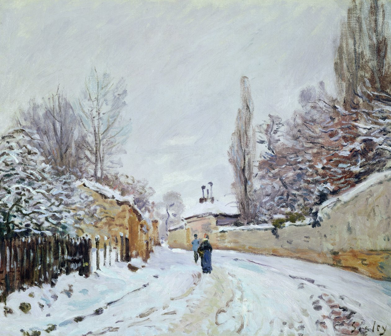 Route sous la neige, près de Louveciennes, 1876 - Alfred Sisley