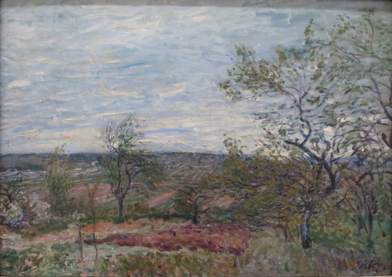 Jour venteux à Véneux - Alfred Sisley