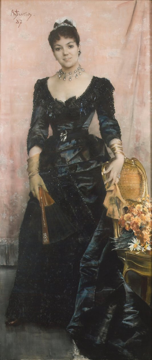 Portrait de la baronne du Mesnil - Alfred Emile Stevens