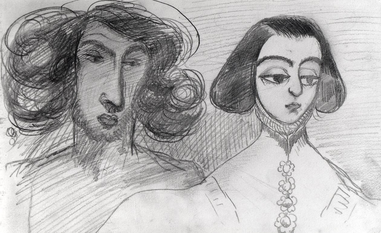 Autoportrait avec George Sand (1804-76) - Alfred de Musset