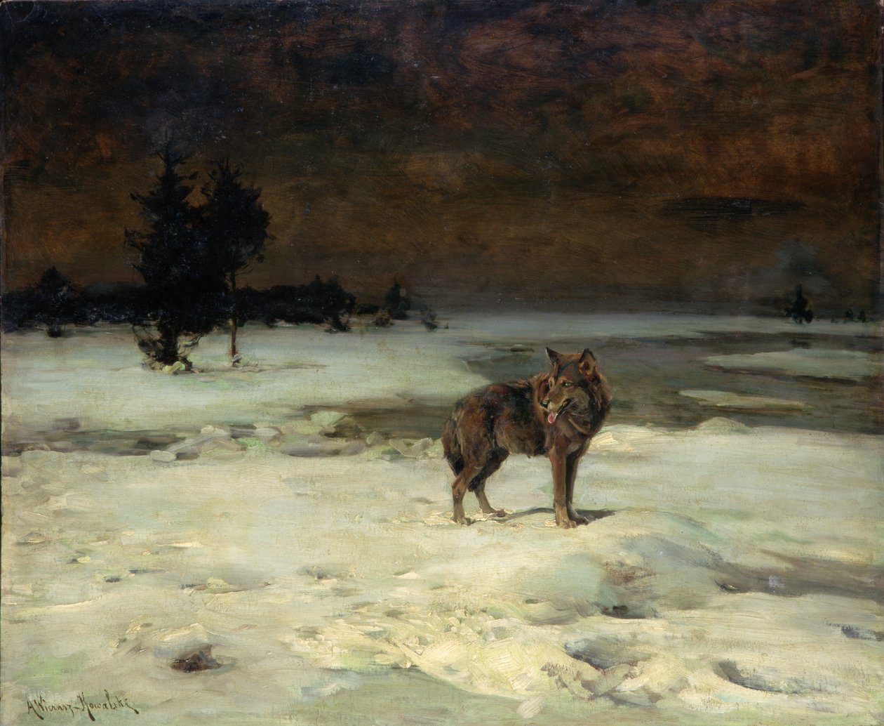 Libre et seul, vers 1900 - Alfred von Wierusz Kowalski