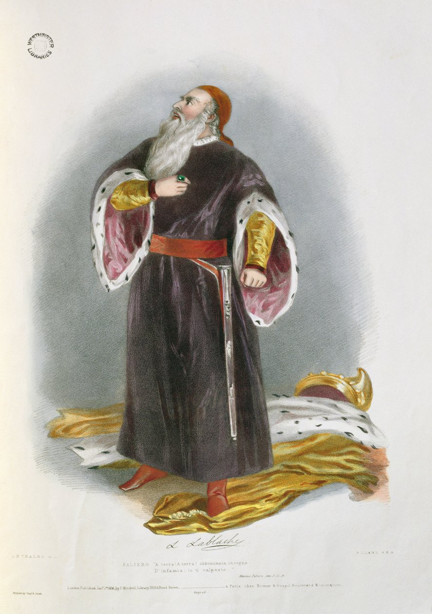 Luigi Lablache (1794-1858) en Faliero dans Marino Faliero, de 