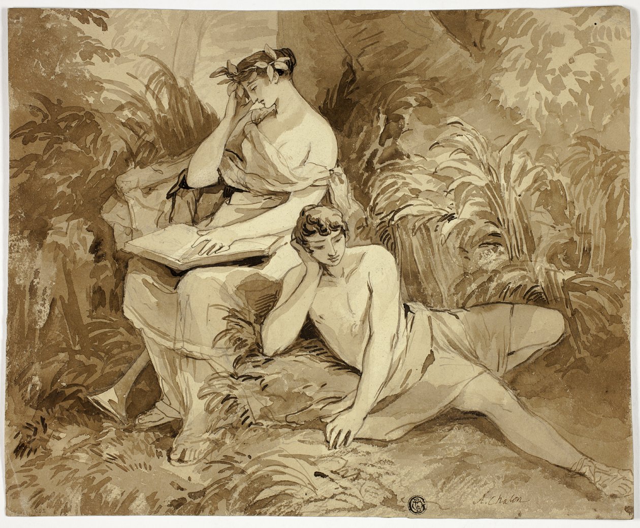 Muse et poète - Alfred Edward Chalon