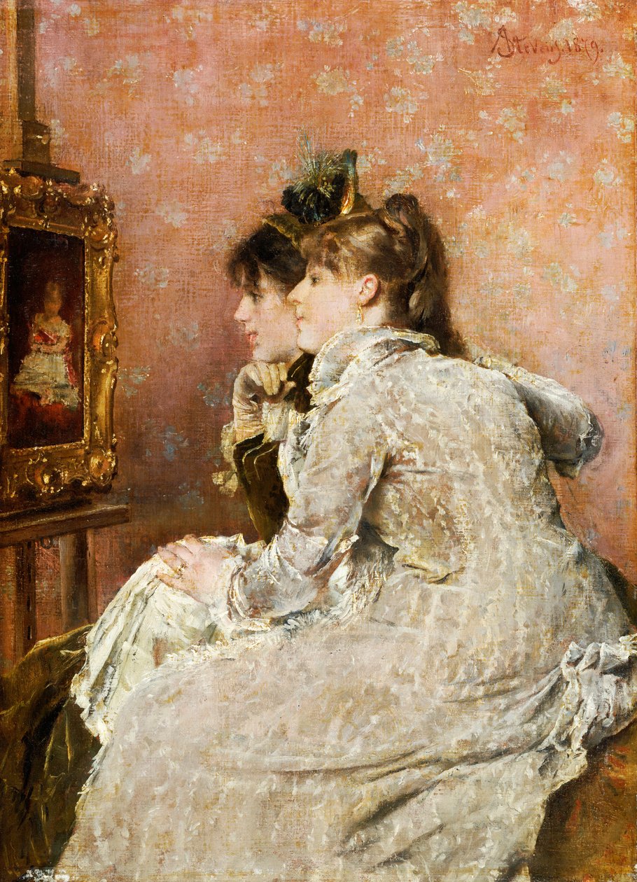 Admirant le portrait, 1879 - Alfred Emile Stevens