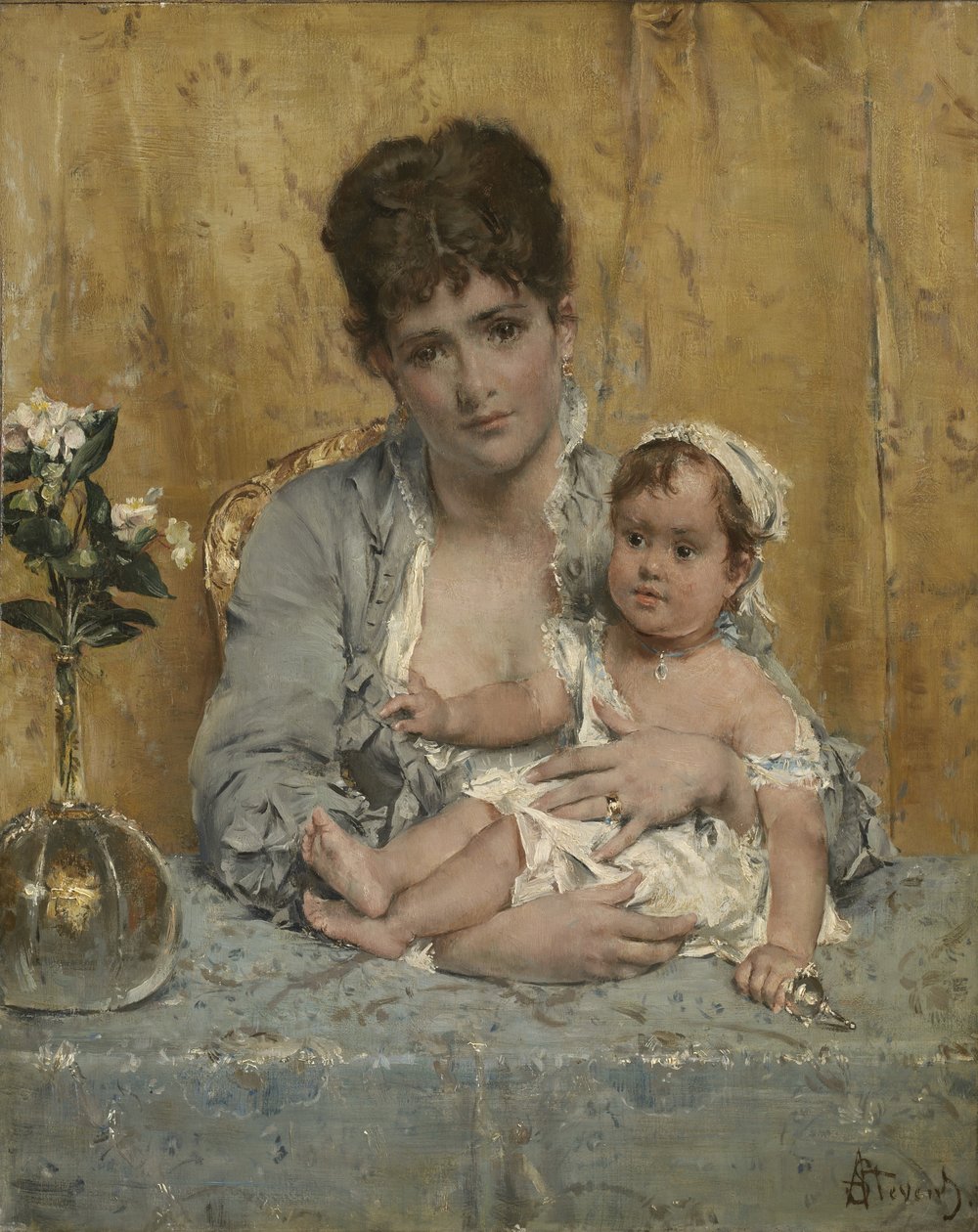 Mère et enfant, c.1875-80 - Alfred Emile Stevens