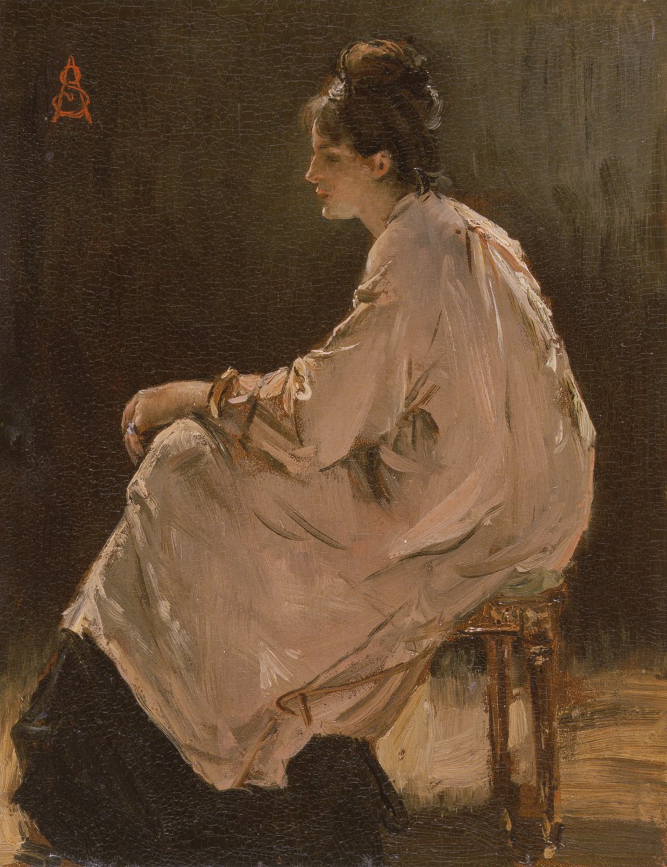 Fille assise - Alfred Emile Stevens