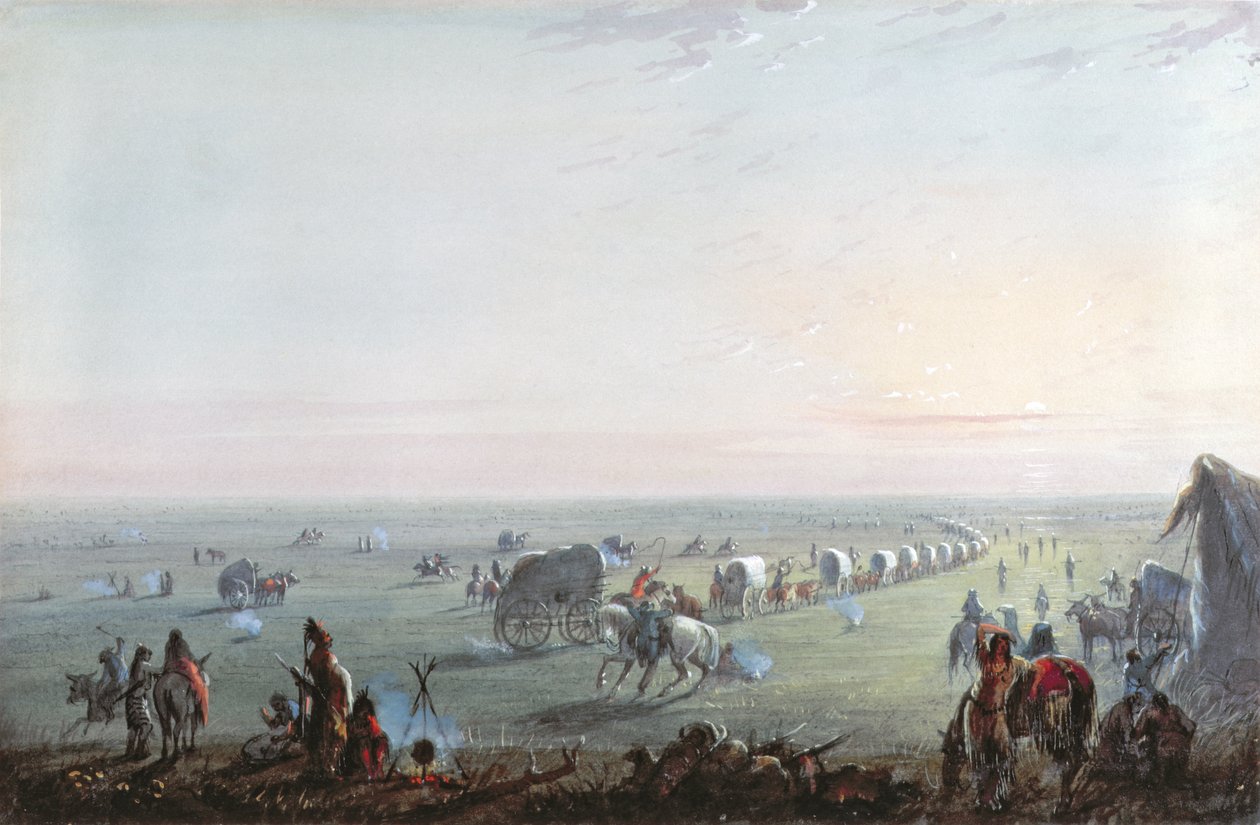 Démantèlement du camp au lever du soleil - Alfred Jacob Miller