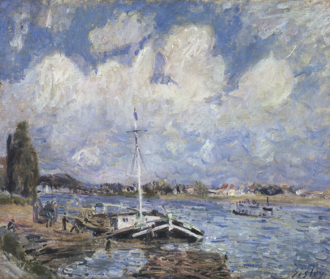 Bateaux sur la Seine, vers 1877 - Alfred Sisley