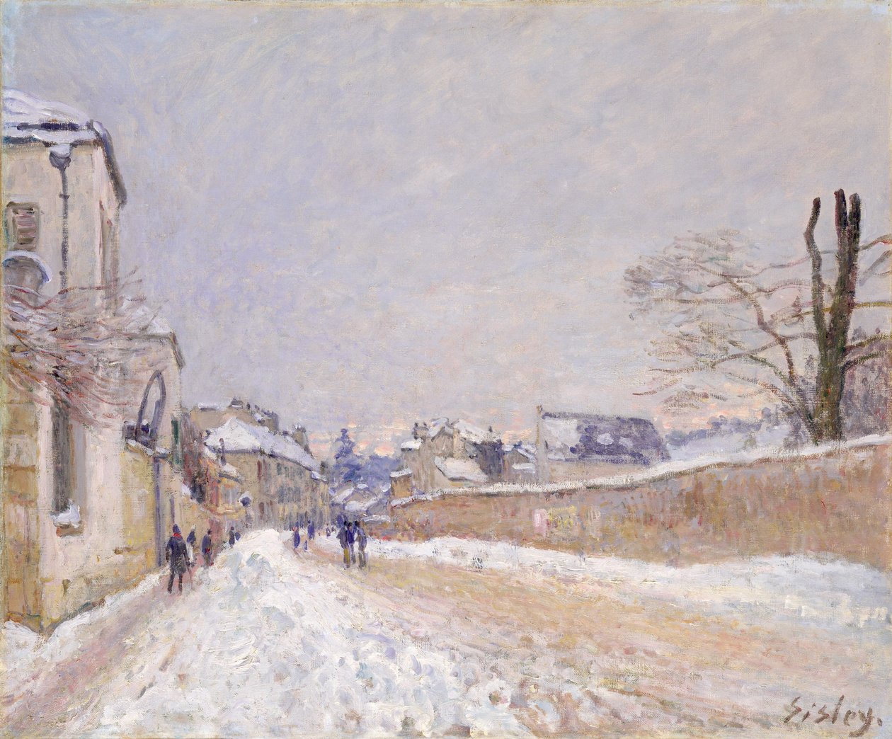 Rue Eugène Moussoir à Moret : hiver - Alfred Sisley