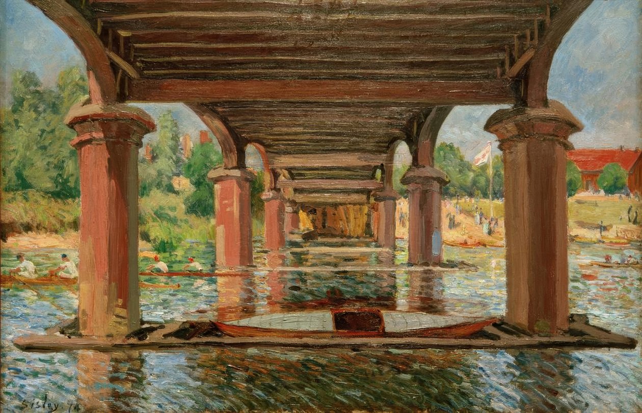 Sous le pont de Hampton Court - Alfred Sisley