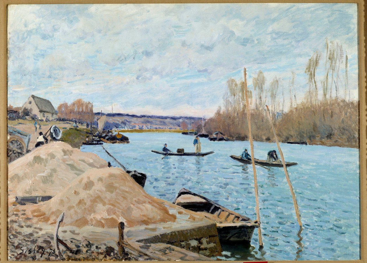 La Seine à Port, Marly, tas de sable - Alfred Sisley