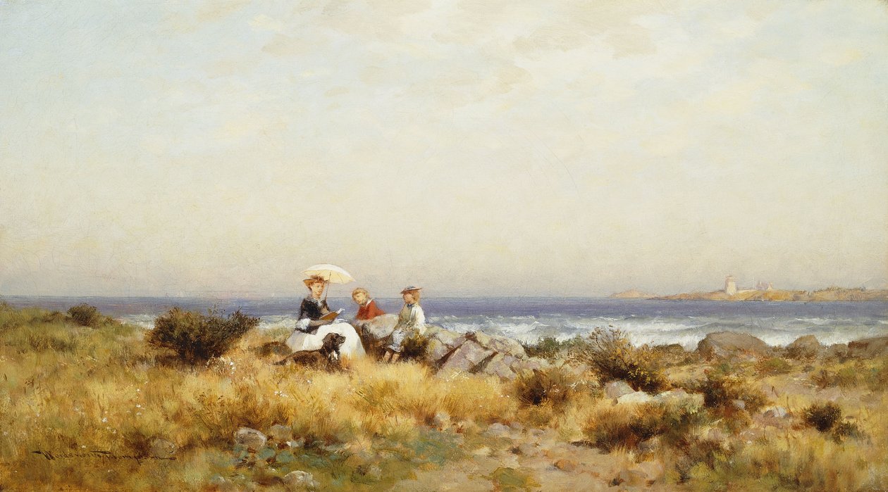 Lecture au bord de la mer - Alfred Wordsworth Thompson
