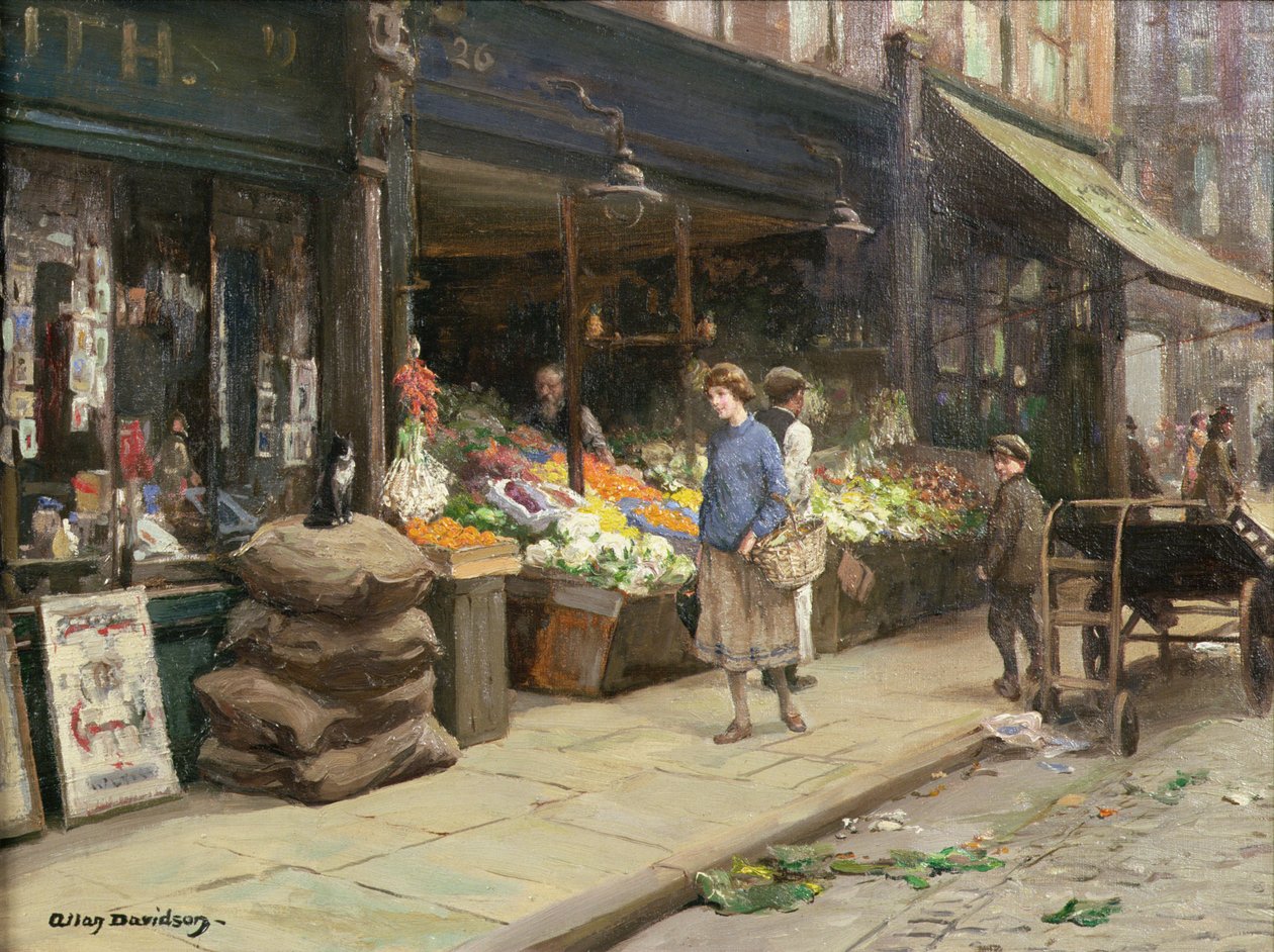 Un marché de rue à Londres - Allan Douglas Davidson