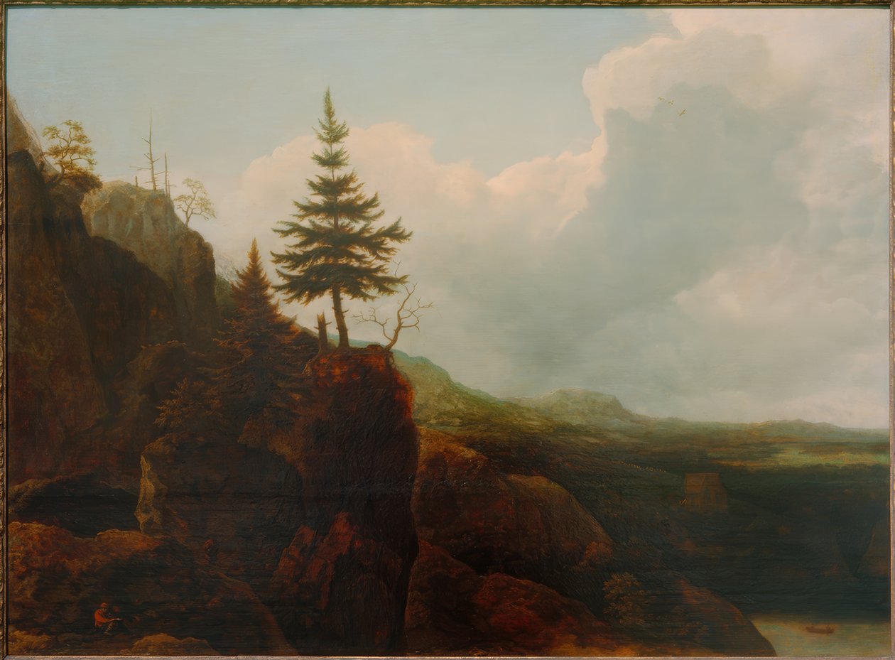 Paysage de montagne avec sapin - Allart van Everdingen