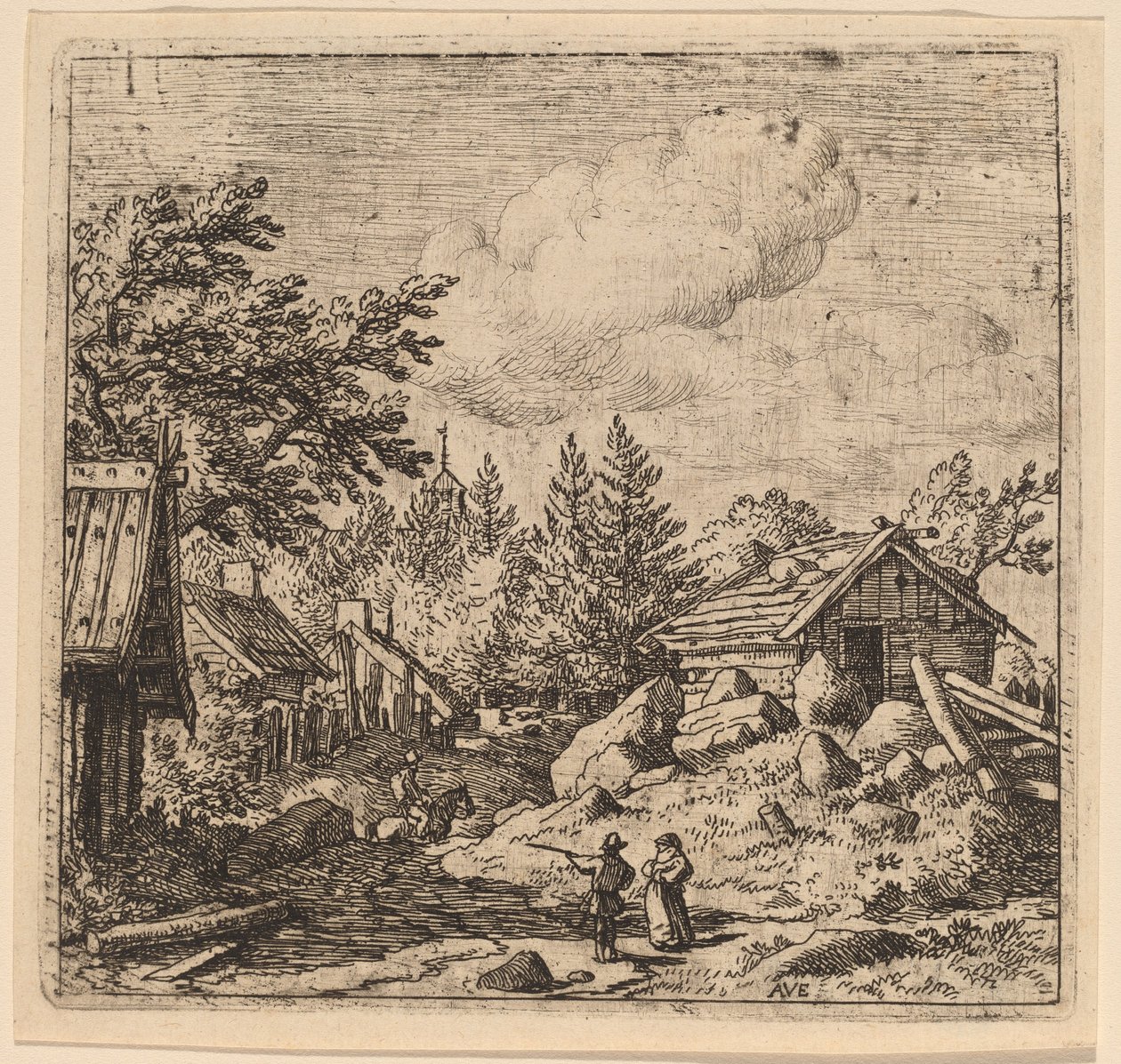 Hamlet sur un Terrain Montagneux - Allart van Everdingen
