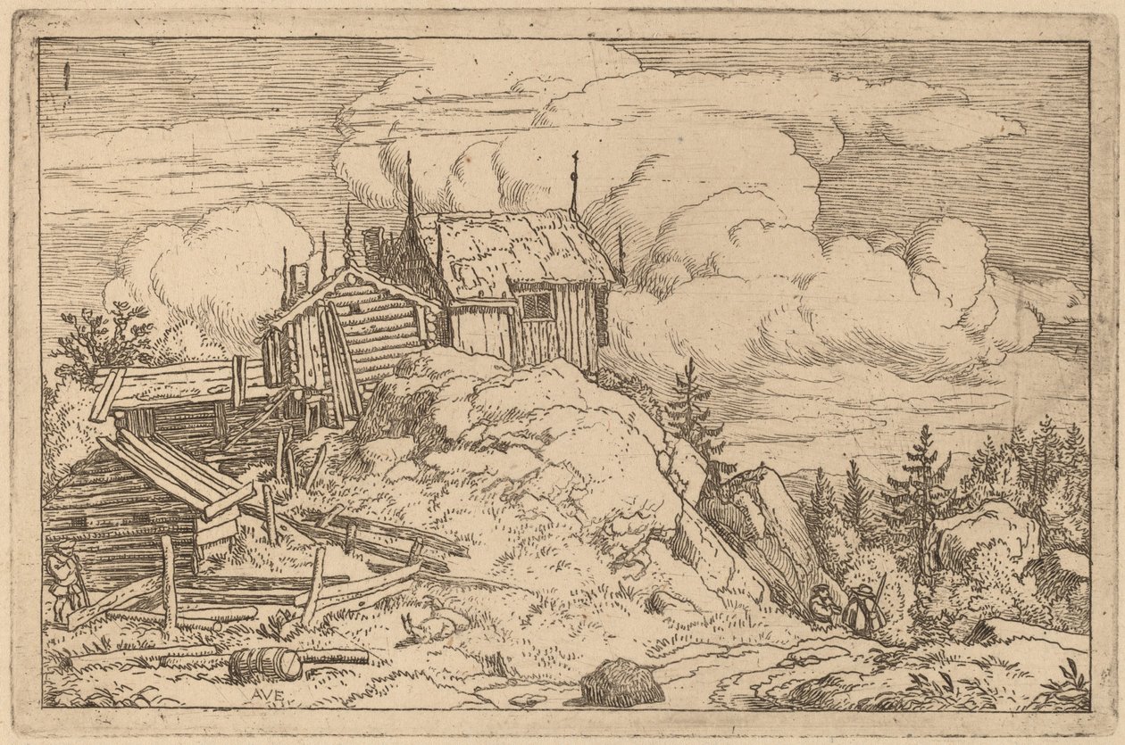 Hameau sur une colline - Allart van Everdingen