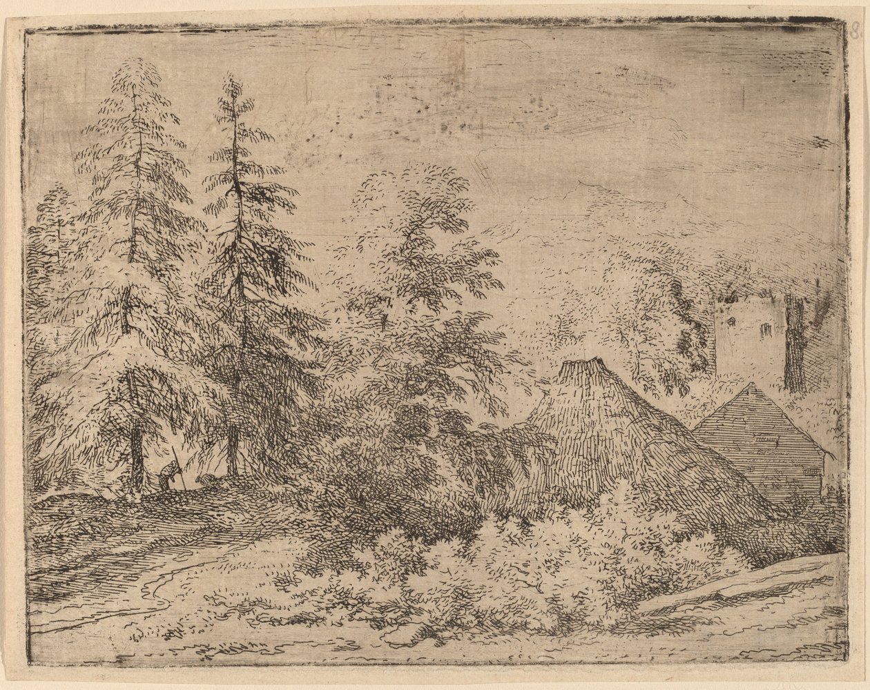 Homme entre deux sapins - Allart van Everdingen