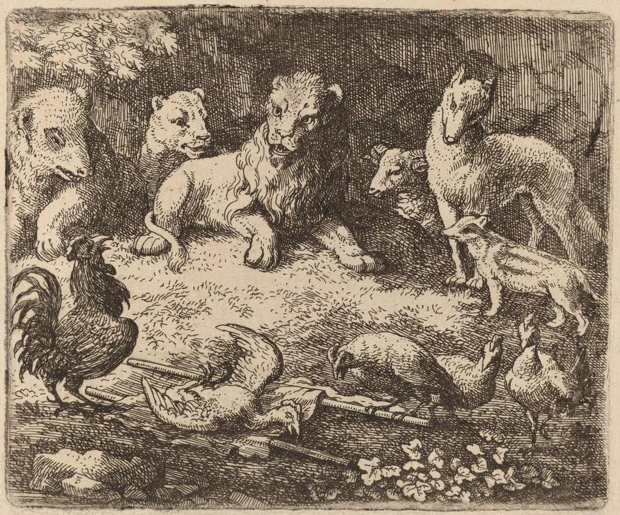 Le coq charge Reynard - Allart van Everdingen