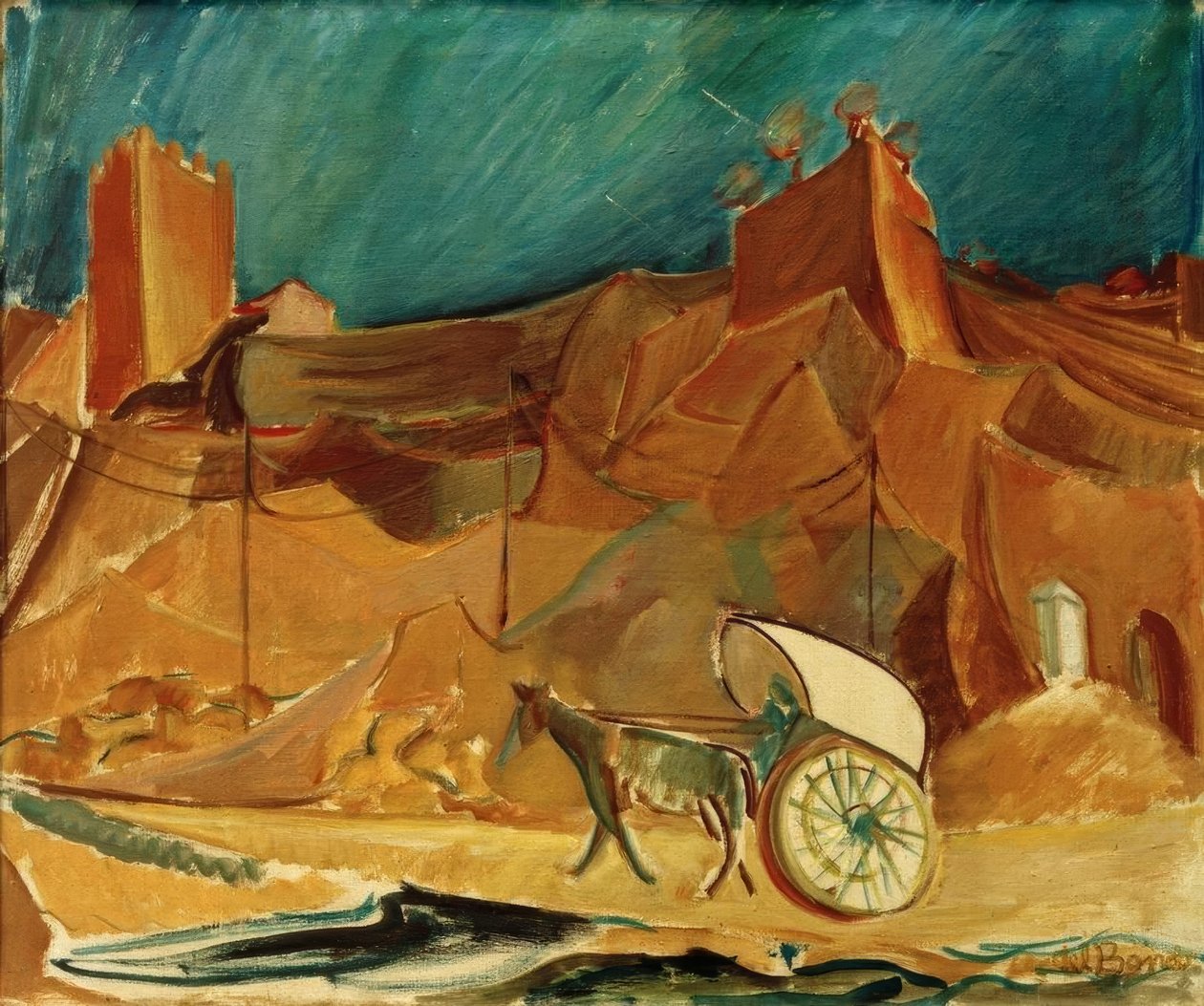 Paysage espagnol avec une calèche - Alma Del Banco