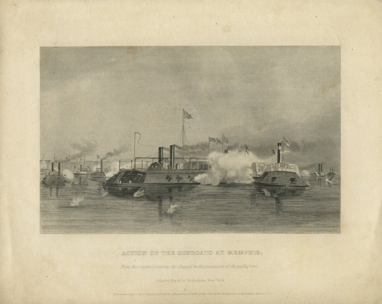 Action des canonnières à Memphis, c.1865 - Alonzo Chappel