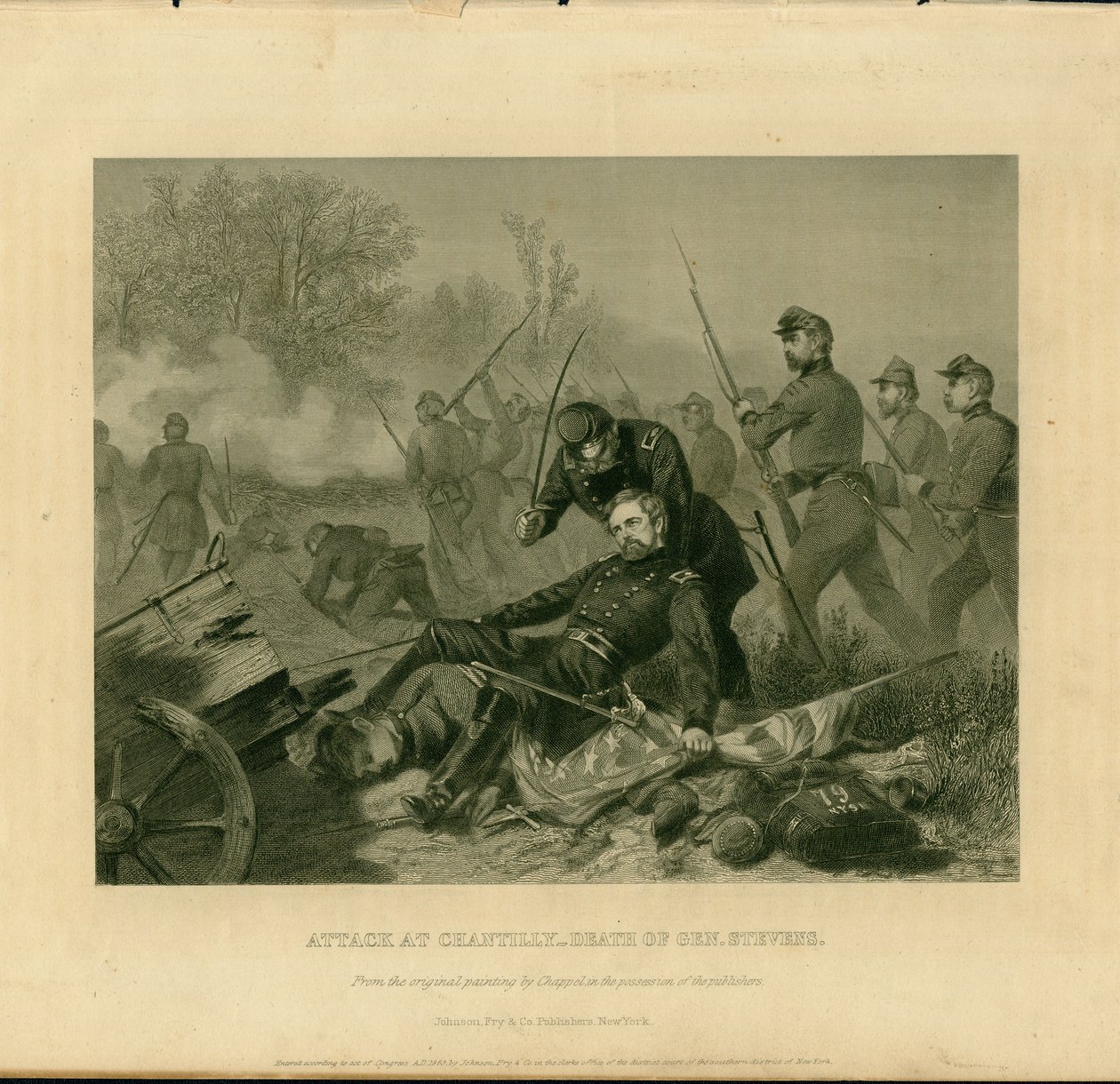 Attaque à Chantilly. Mort du général Stevens - Alonzo Chappel