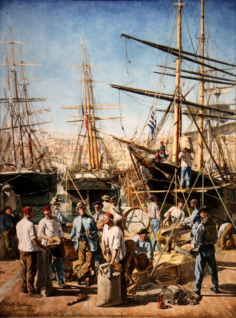 Le Débarquement des blés à Marseille - Alphonse Moutte