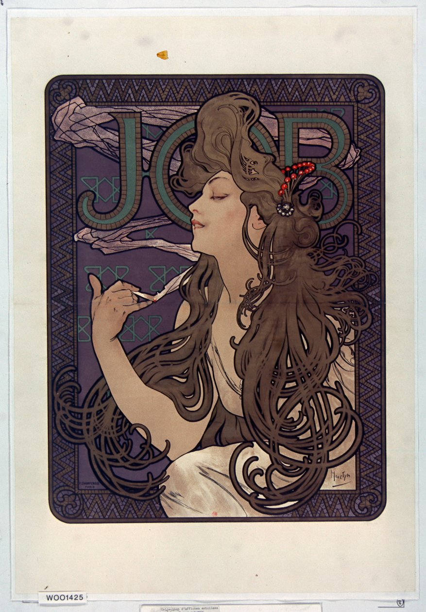 Publicité pour les cigarettes Job - Alphonse Mucha