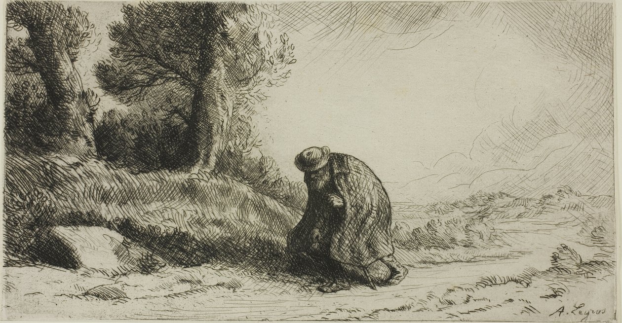 Un vagabond marchant le long d