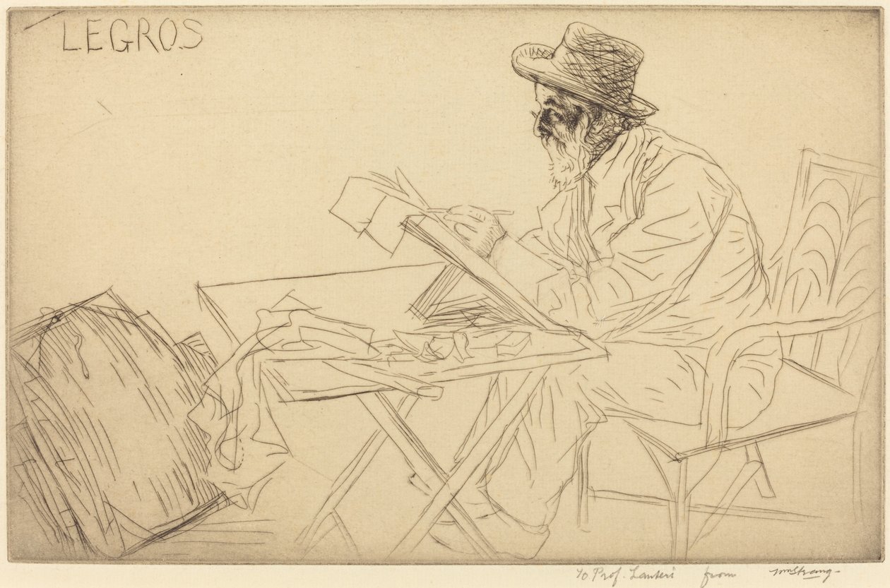Alphonse Legros dessinant - Alphonse Legros
