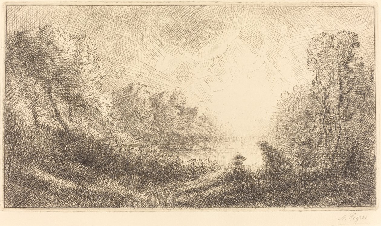 Paysage: Lever du soleil - Alphonse Legros