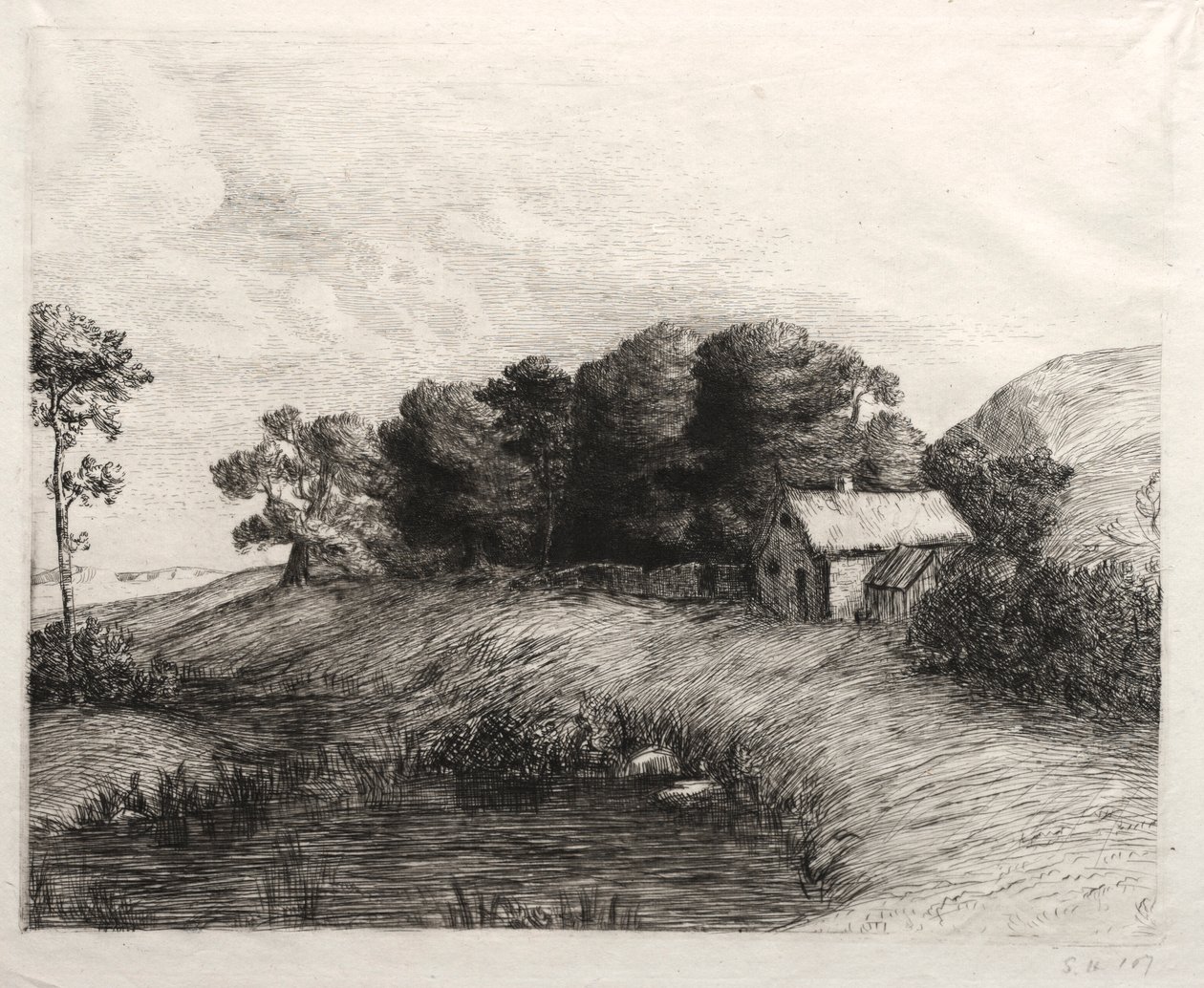 Paysage avec un étang - Alphonse Legros