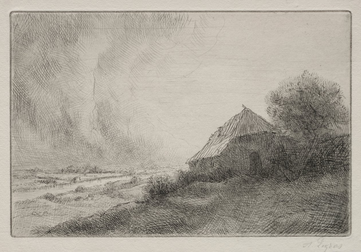 Maison en ruine sur une colline - Alphonse Legros