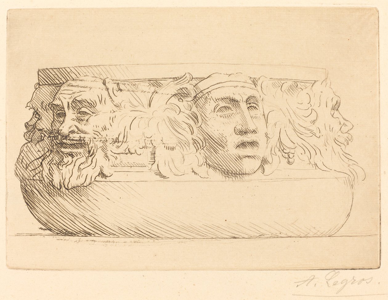 Vase aux masques - Alphonse Legros