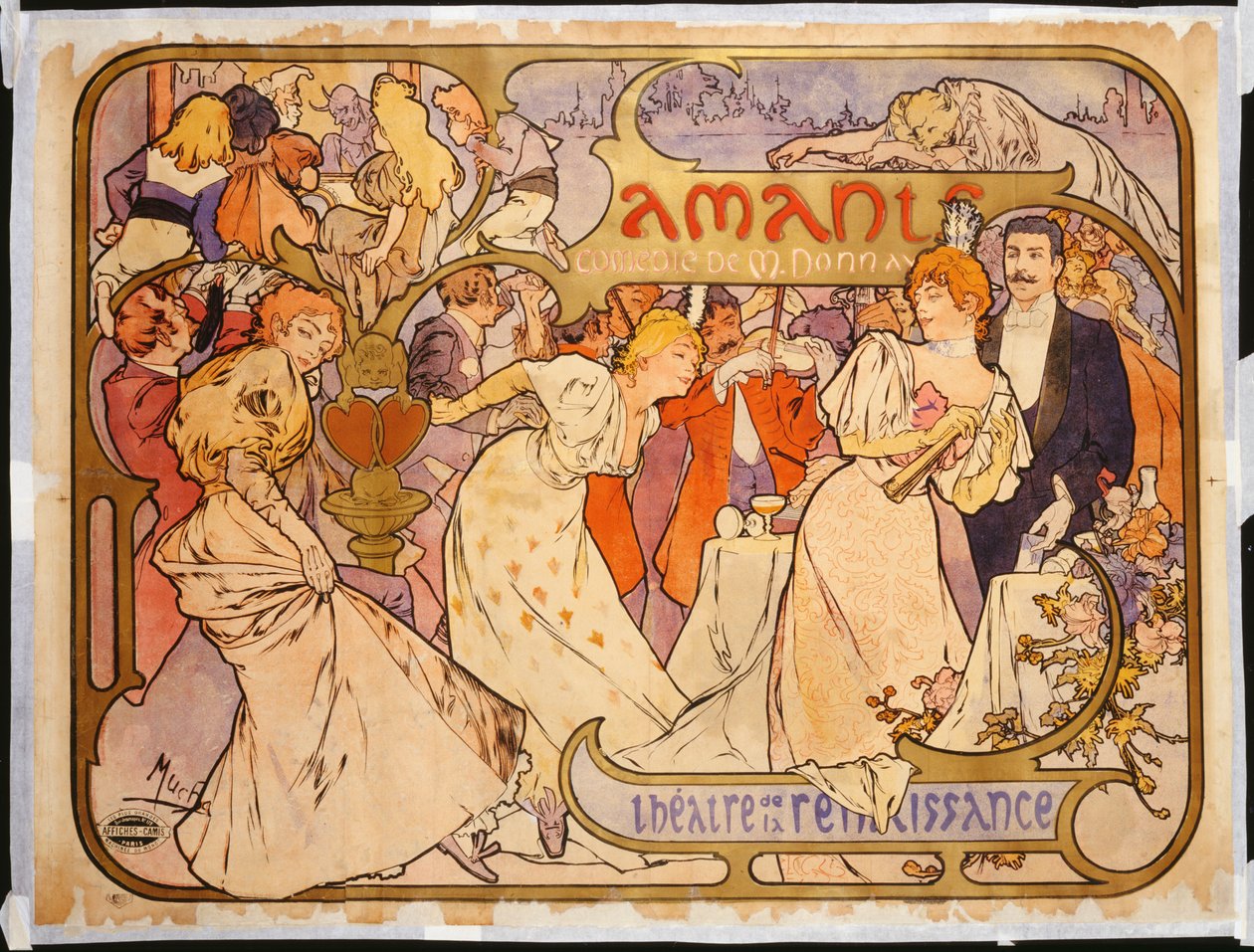 Amants, 1895 - Alphonse Mucha