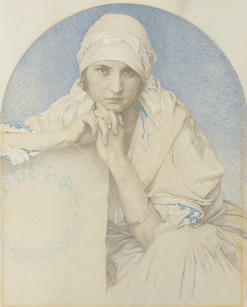Portrait de Jaroslava - Alphonse Mucha