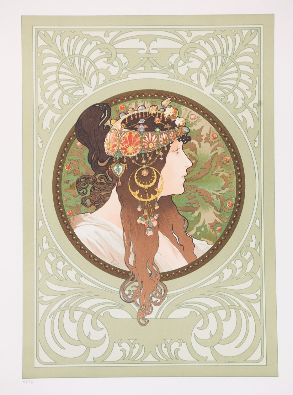 Têtes byzantines : Brunette, 1897 - Alphonse Mucha