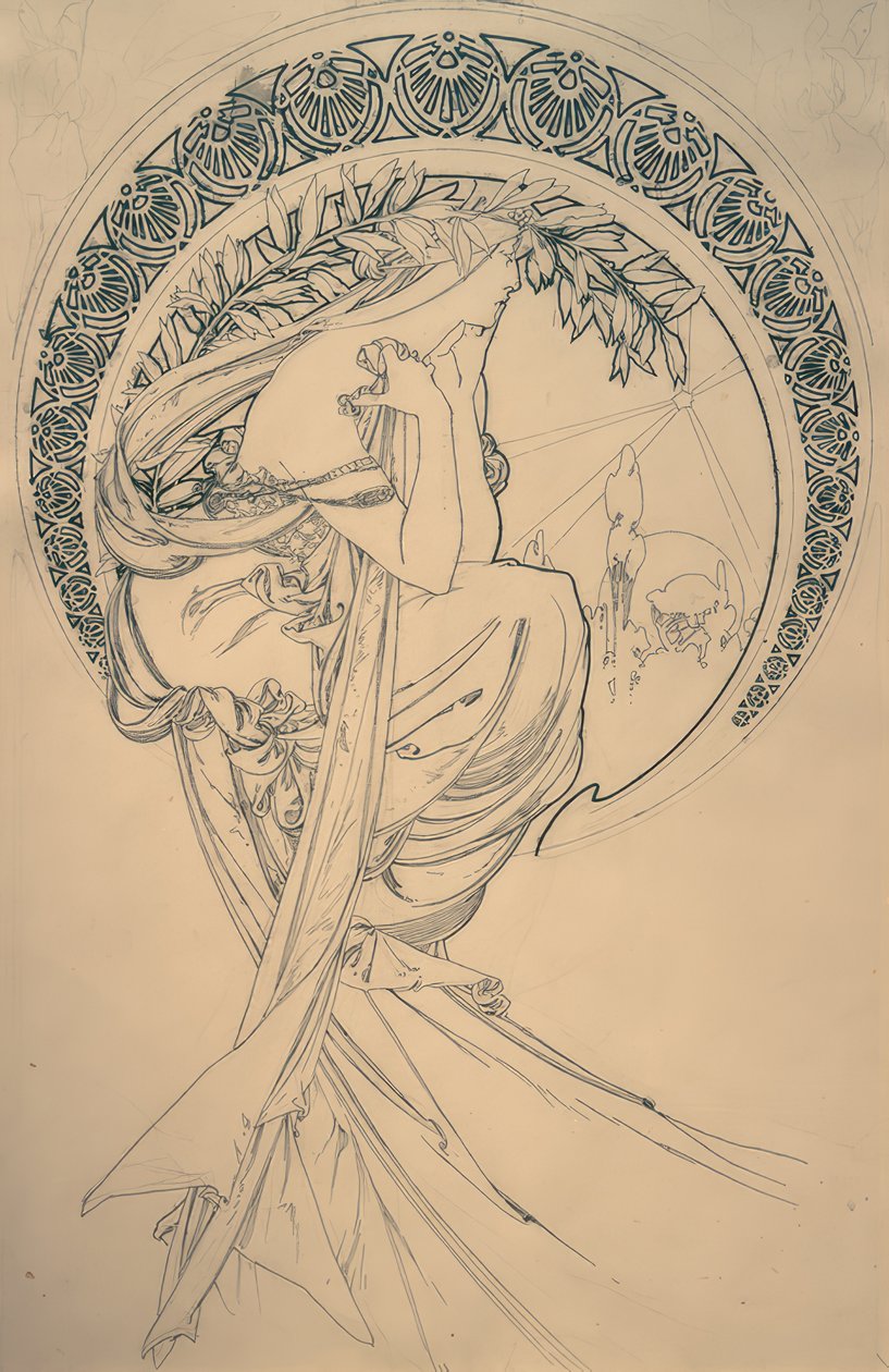 La poésie (projet) - Alphonse Mucha