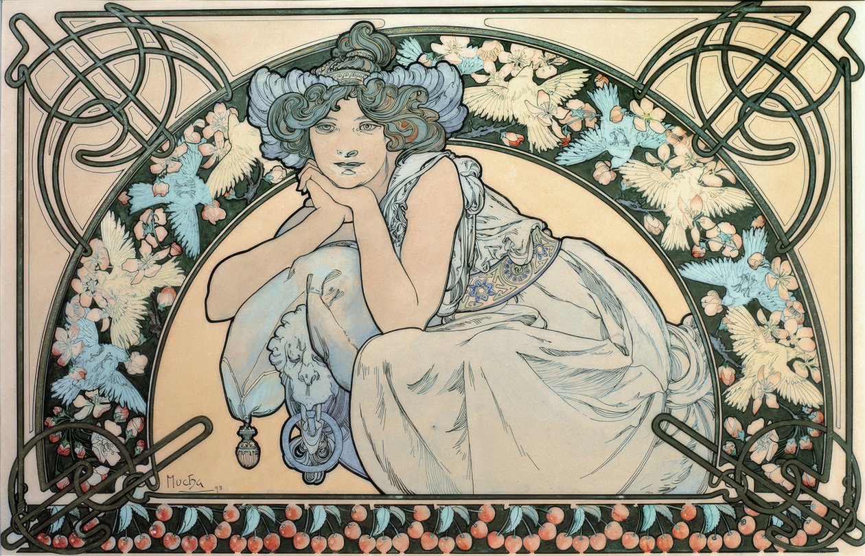 Fleurs de cerisier - Alphonse Mucha