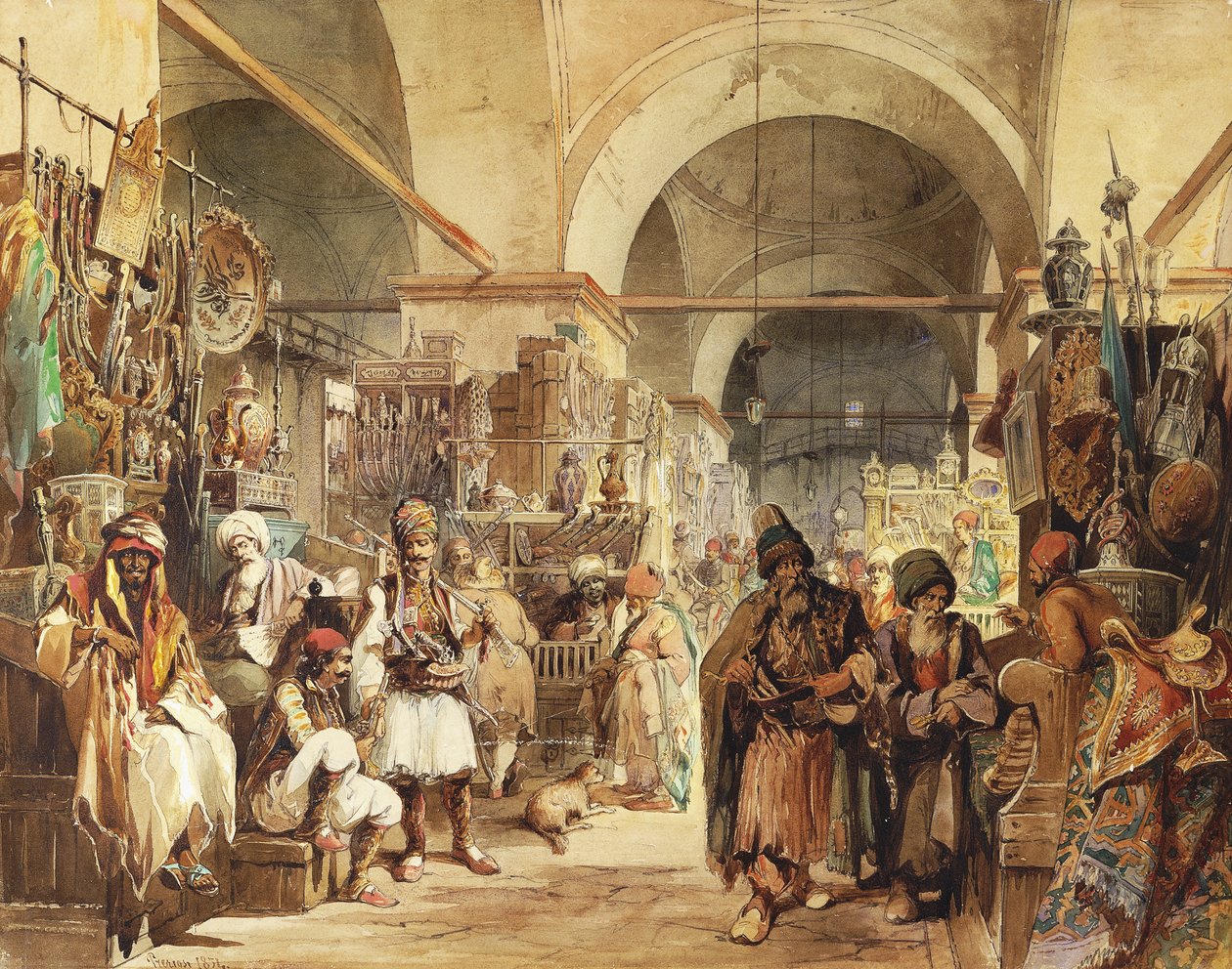 Dans le bazar, 1854 - Amadeo Preziosi