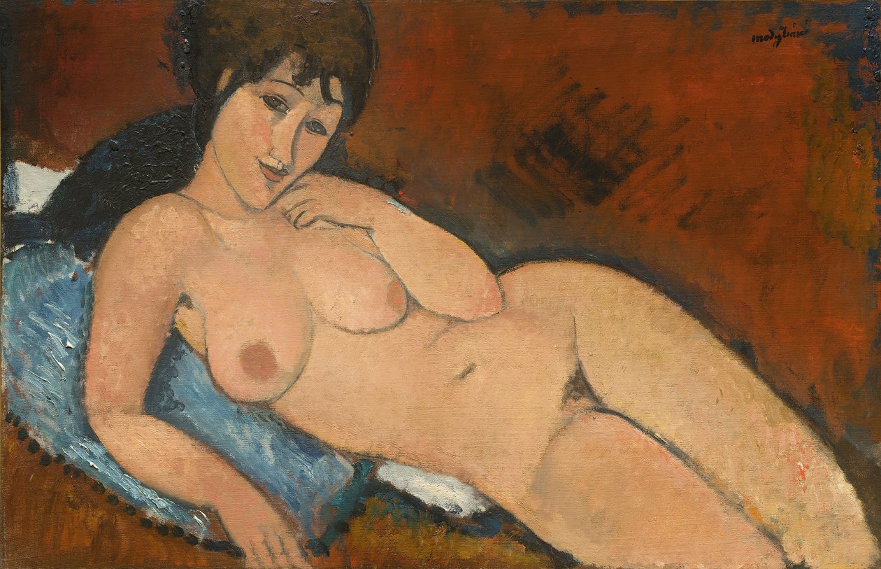 Nu sur un coussin bleu - Amedeo Modigliani