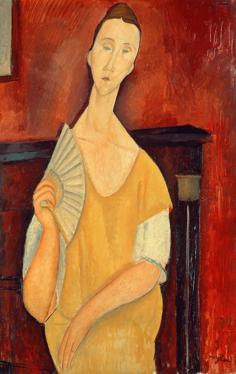 Femme avec un éventail (Lunia Czechowska), 1919 - Amedeo Modigliani