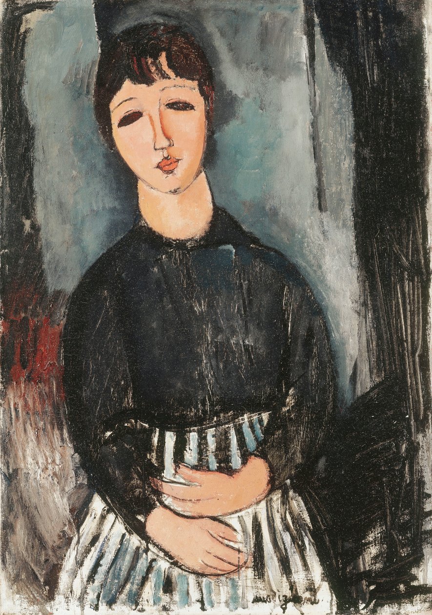 Un serviteur en tablier rayé, 1916 - Amedeo Modigliani